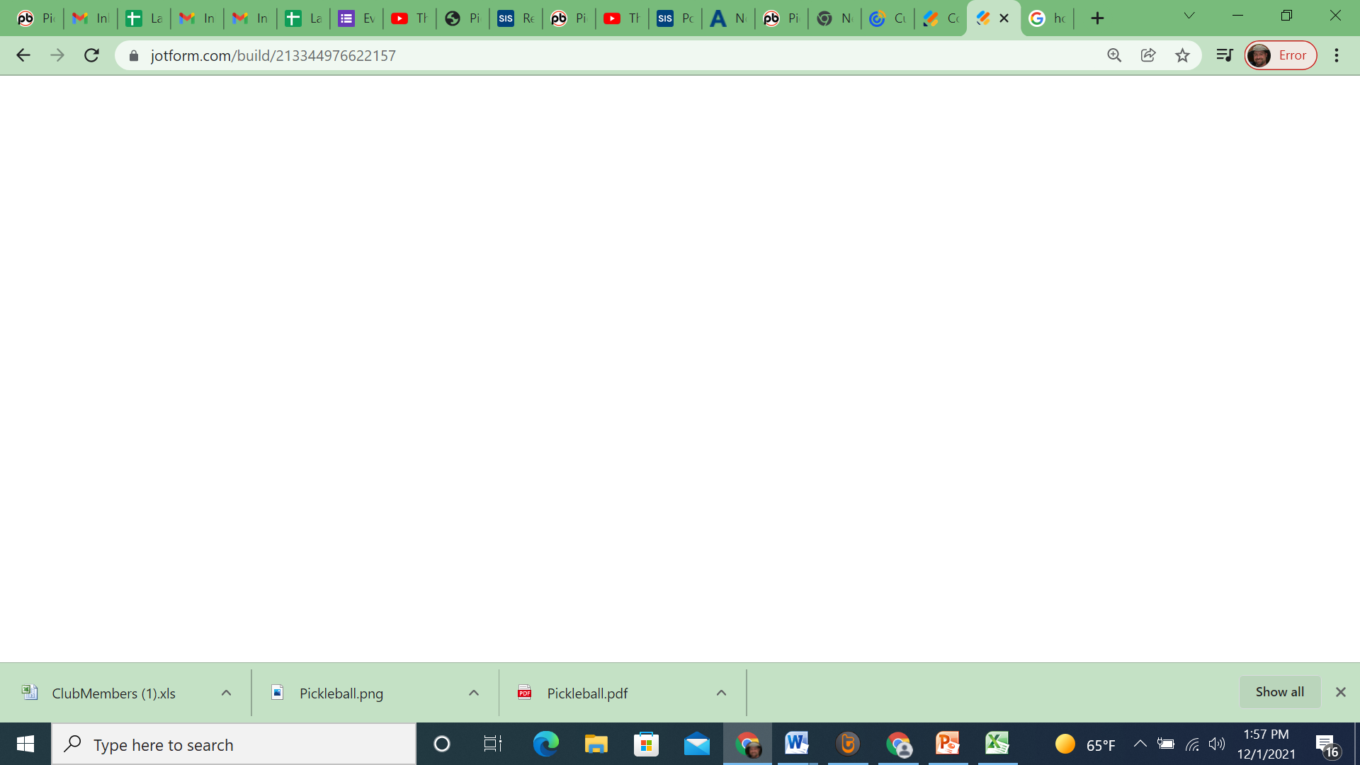 I'm trying to edit a template but my screen keeps blinking...